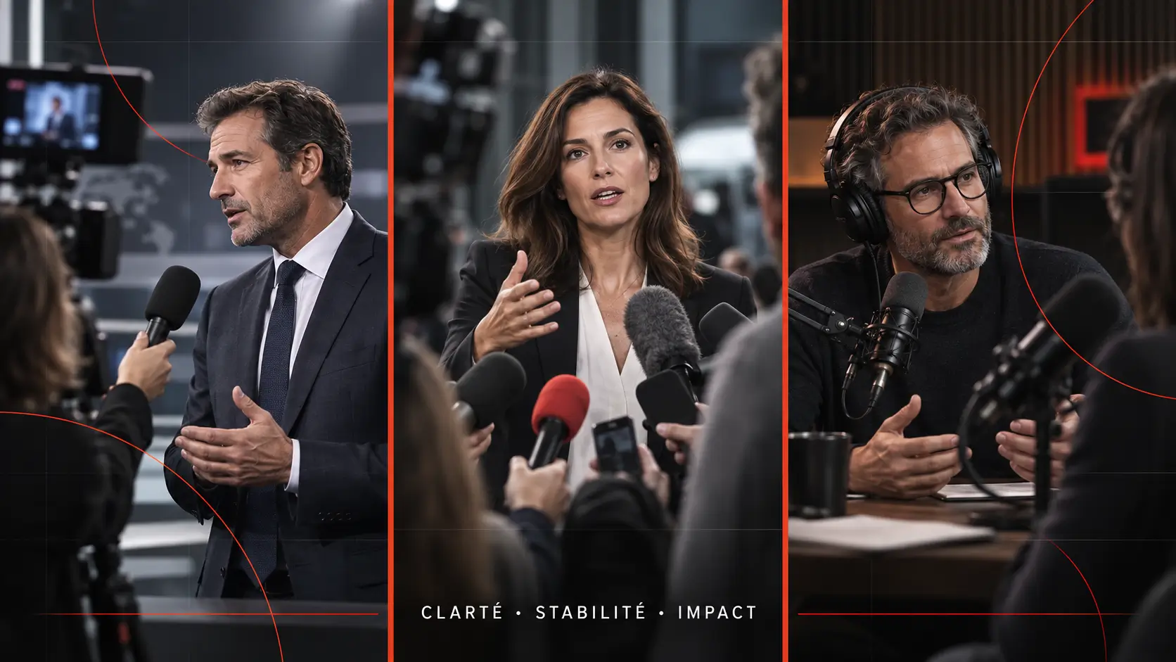Dirigeant préparé à une interview face aux journalistes