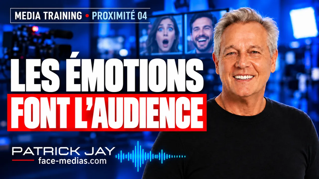 Miniature de la vidéo « Les émotions font l’audience » — media training avec Patrick JAY